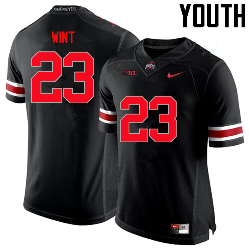 Youth Ohio State Buckeyes #23 Jahsen Wint College Football Jerseys Limited-Black